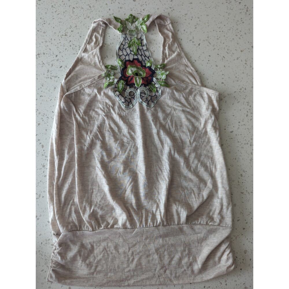 Bongo | Racer Back Floral Detail Tank | XL